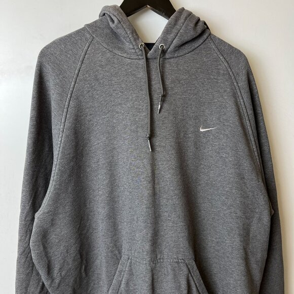 Nike Hoodie Vintage Y2K Gray XL Embroidered Pullover Unisex - Picture 9 of 10